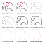 3D Elefant Stickdatei + Doodle inkl. Kissen ITH - Sewando