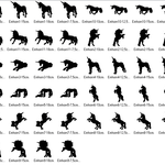 Einhorn Silhouetten Stickdatei - Sewando