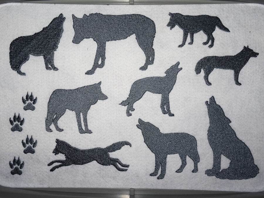 Wolf Silhouetten Stickdatei - Sewando