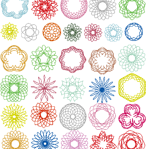 Stickdatei - Zirkel Mandala Mini Blumen 2 bis 4cm Teil 1 - Sewando