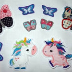 Stickdatei Einhorn und Schmetterling mit Regenbogen - Sewando