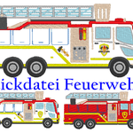 Stickdatei - Feuerwehr Feuerwehrauto, Drehleiter - Sewando