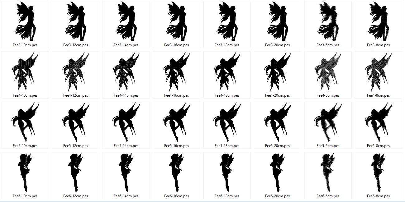 Fee Silhouetten Stickdatei - Sewando