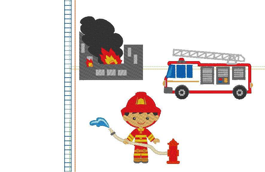 Feuerwehr Kissen ITH Stickdatei - Sewando