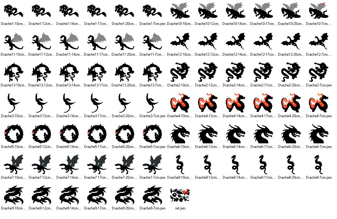 Stickdatei - Drachen Silhouette - Sewando