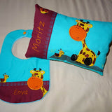 Stickdatei - Giraffe mit Schnecke Kissen und Laetzchen SET ITH - Sewando