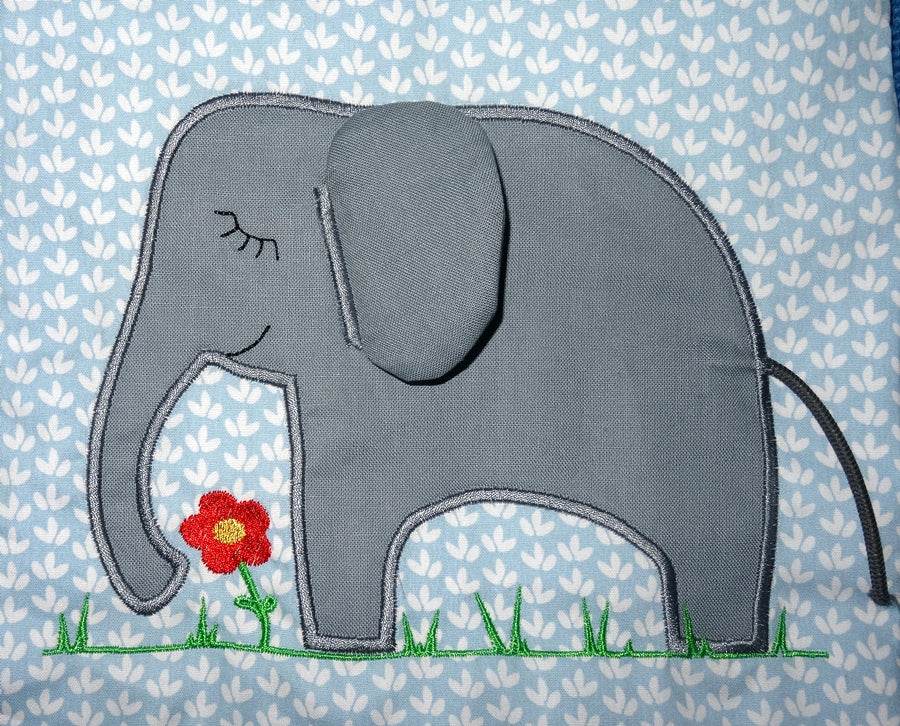 3D Elefant Stickdatei + Doodle inkl. Kissen ITH - Sewando