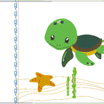 Stickdatei - Schildkroete Kissen und Laetzchen SET ITH - Sewando