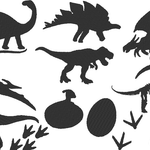 Dino Silhouetten Stickdatei - Sewando