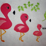 Stickdatei Flamingo Blätter Set - Sewando