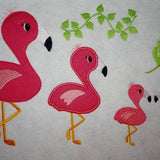 Stickdatei Flamingo Blätter Set - Sewando