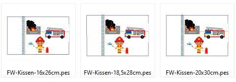 Feuerwehr Kissen ITH Stickdatei - Sewando