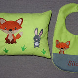 Stickdatei - Fuchs mit Hase Kissen und Laetzchen SET ITH