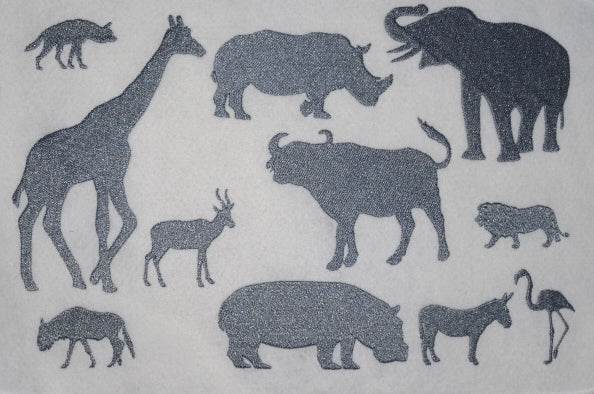 Safari Zoo Tiere Silhouette Stickdatei - Sewando