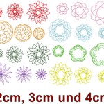 Stickdatei - Zirkel Mandala Mini Blumen 2 bis 4cm Teil 1 - Sewando