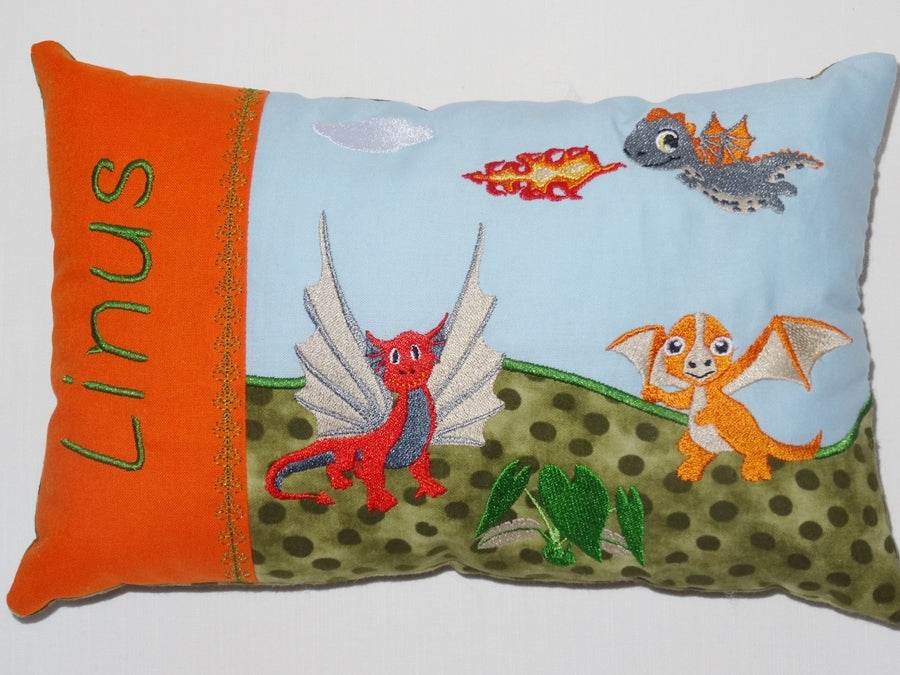Drachen Kissen ITH Stickdatei - Sewando
