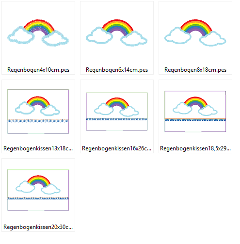 Regenbogen inkl. Kissen ITH Stickdatei - Sewando