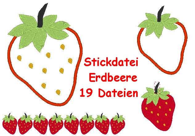 🍓 Stickdatei Erdbeere 🍓 - Sewando