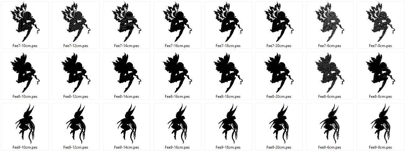 Fee Silhouetten Stickdatei - Sewando