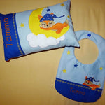 Stickdatei - Fuchs auf dem Mond Kissen und Laetzchen SET ITH - Sewando