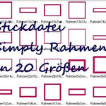 Rechteck Rahmen Stickdatei in 20 Groeßen - Sewando