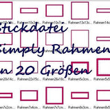 Rechteck Rahmen Stickdatei in 20 Groeßen - Sewando