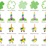 Stickdatei - Regenbogen Einhorn Gesichter Klee Glücksbringer - Sewando