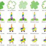 Stickdatei - Regenbogen Einhorn Gesichter Klee Glücksbringer - Sewando