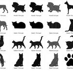 Stickdatei - Hund und Katze Silhouette - Sewando