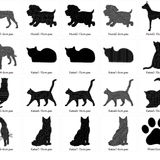 Stickdatei - Hund und Katze Silhouette - Sewando