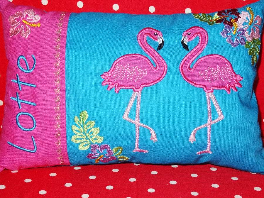 Stickdatei Flamingo Taschenmotiv + Kissen ITH - Sewando