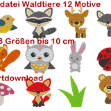 Stickdatei kleine Waldtiere bis 10 cm - Sewando