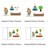 Indianer Kissen + Taschenbild ITH Stickdatei - Sewando