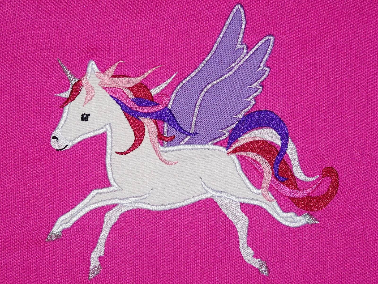 Stickdatei - Pegasus Pferd Einhorn in 7 Größen - Sewando