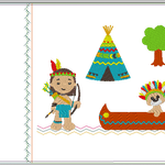 Indianer Kissen + Taschenbild ITH Stickdatei - Sewando
