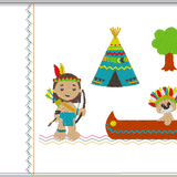 Indianer Kissen + Taschenbild ITH Stickdatei - Sewando
