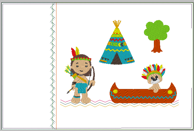Indianer Kissen + Taschenbild ITH Stickdatei - Sewando