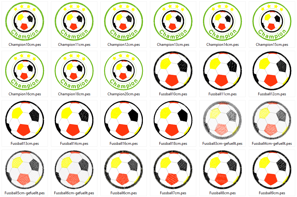 Stickdatei - Fußball bunt - Sewando