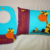Stickdatei - Giraffe mit Schnecke Kissen und Laetzchen SET ITH - Sewando