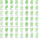 Buchstaben Stickdatei Alphabet 3cm 5cm 7cm 10 cm - Sewando