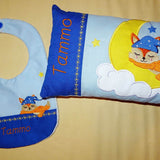 Stickdatei - Fuchs auf dem Mond Kissen und Laetzchen SET ITH - Sewando