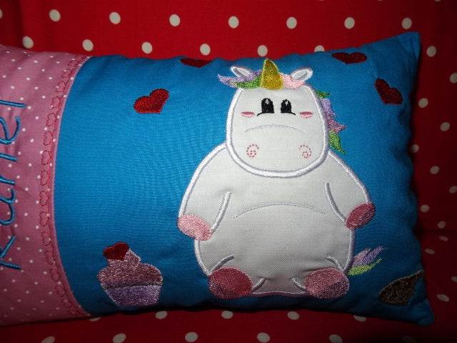 Stickdatei dickes Einhorn inkl. Kissen ITH - Sewando
