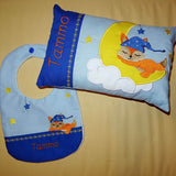 Stickdatei - Fuchs auf dem Mond Kissen und Laetzchen SET ITH - Sewando