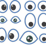 Augen für Kuscheltiere Kissen Bettschlangen Stickdatei - Sewando