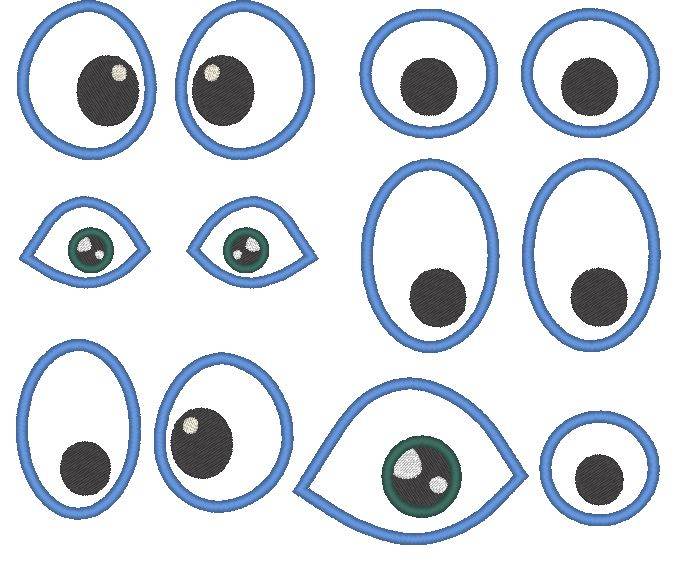 Augen für Kuscheltiere Kissen Bettschlangen Stickdatei - Sewando