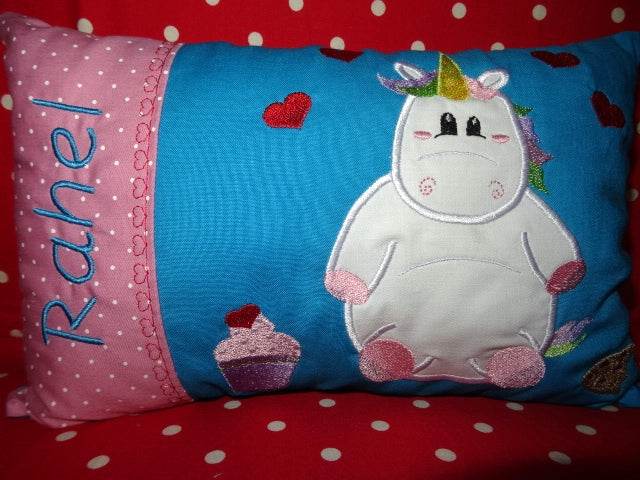 Stickdatei dickes Einhorn inkl. Kissen ITH - Sewando