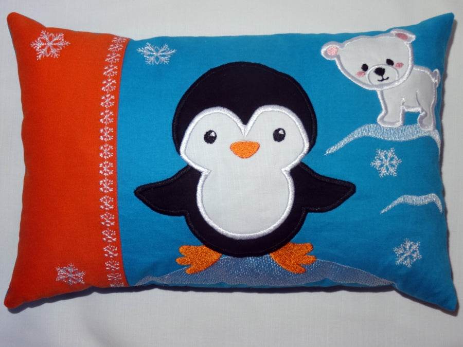 Stickdatei - Taschenmotiv + Kissen Eisbaer und Pinguin ITH - Sewando