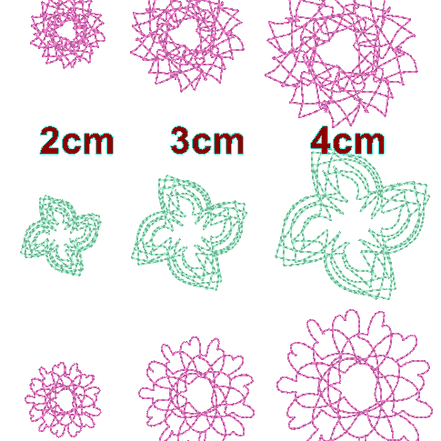 Stickdatei - Zirkel Mandala Mini Blumen 2 bis 4cm Teil 2 - Sewando