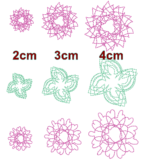 Stickdatei - Zirkel Mandala Mini Blumen 2 bis 4cm Teil 2 - Sewando