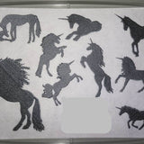 Einhorn Silhouetten Stickdatei - Sewando